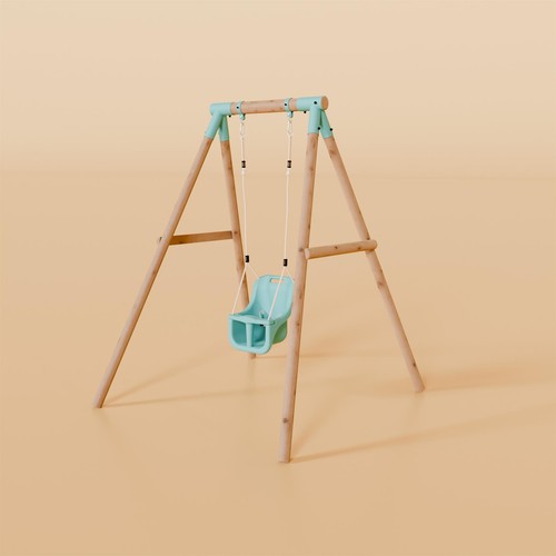 Single wooden baby swing - swing,