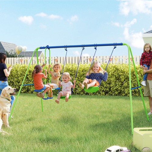 Metal garden swing set - set, w/
