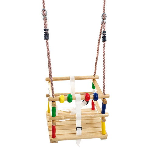 Wooden baby swing seat with - seat,